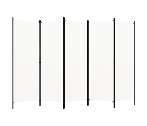 Biombo divisor de 5 paneles blanco 250x180 cm