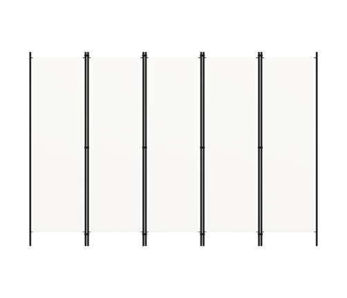 Biombo divisor de 5 paneles blanco 250x180 cm