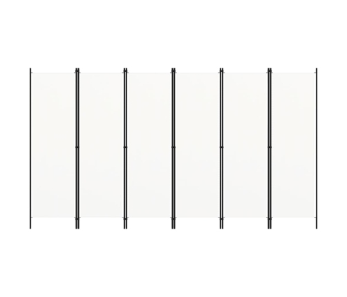 Biombo divisor de 6 paneles blanco 300x180 cm