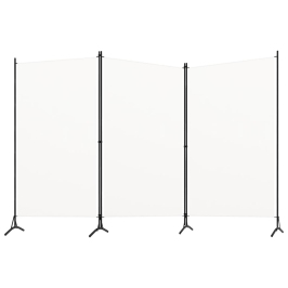 Biombo divisor de 3 paneles tela blanco 260x180 cm