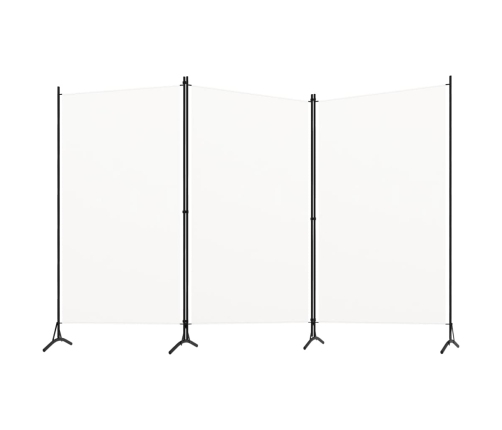 Biombo divisor de 3 paneles tela blanco 260x180 cm