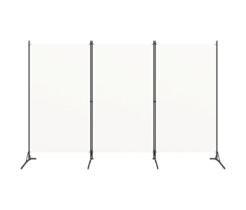 Biombo divisor de 3 paneles tela blanco 260x180 cm