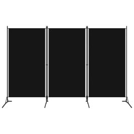 Biombo divisor de 3 paneles negro 260x180 cm