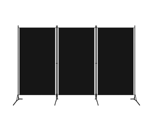 Biombo divisor de 3 paneles negro 260x180 cm