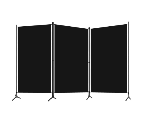 Biombo divisor de 3 paneles negro 260x180 cm