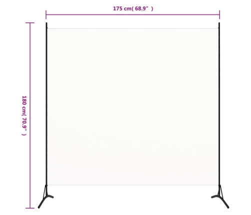 Biombo divisor de tela blanco 175x180 cm