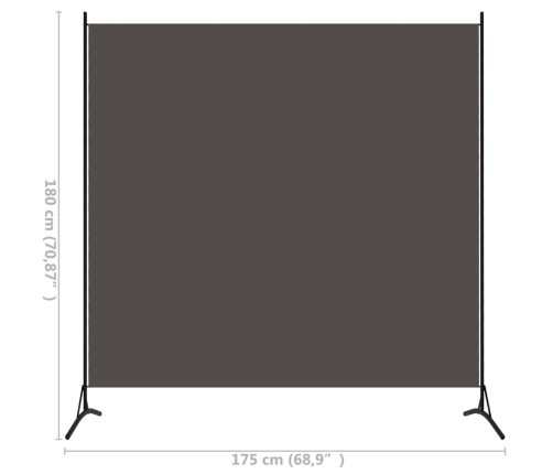 Biombo divisor de 1 panel gris antracita 175x180 cm