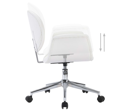 Sillas de comedor giratorias 4 unidades cuero sintético blanco