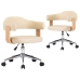 Sillas de comedor giratorias 2 unidades cuero sintético crema