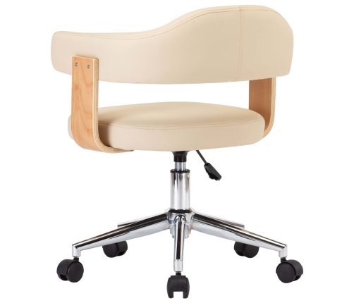 Sillas de comedor giratorias 2 unidades cuero sintético crema