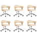 Sillas de comedor giratorias 6 unidades cuero sintético crema