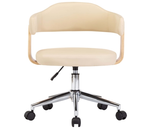 Sillas de comedor giratorias 6 unidades cuero sintético crema