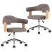 Sillas comedor giratorias 2 uds madera curvada tela gris taupe