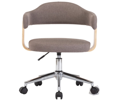 Sillas comedor giratorias 2 uds madera curvada tela gris taupe