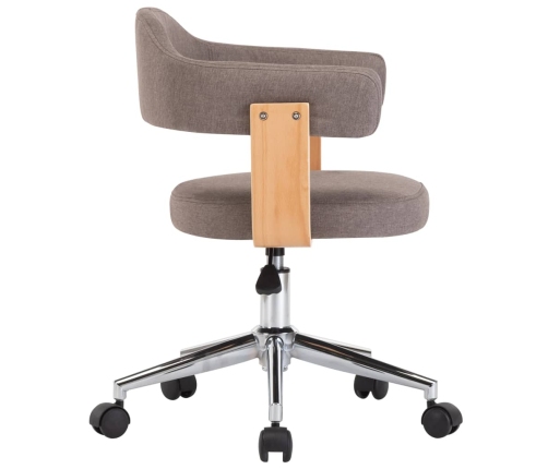 Sillas comedor giratorias 2 uds madera curvada tela gris taupe