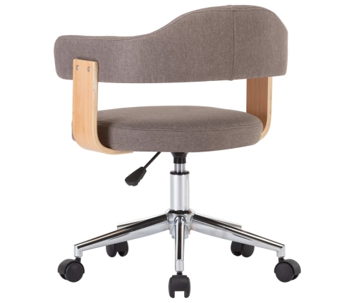 Sillas comedor giratorias 2 uds madera curvada tela gris taupe