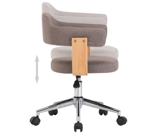 Sillas comedor giratorias 2 uds madera curvada tela gris taupe
