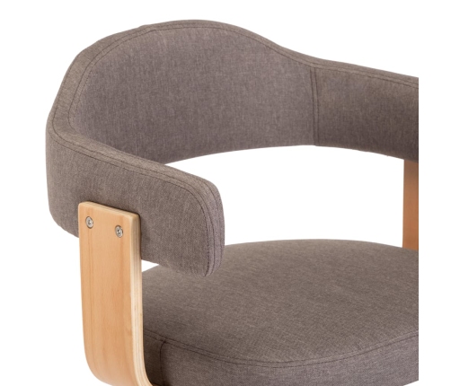 Sillas comedor giratorias 2 uds madera curvada tela gris taupe