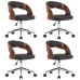 Sillas de comedor 4 uds madera curvada y cuero sintético