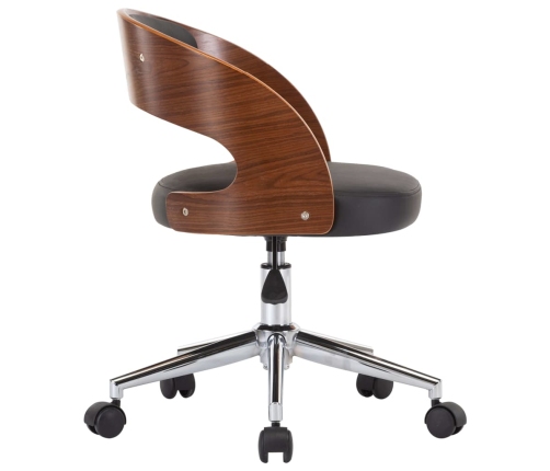 Sillas de comedor 4 uds madera curvada y cuero sintético
