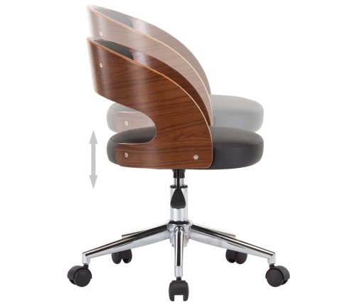 Sillas de comedor 4 uds madera curvada y cuero sintético