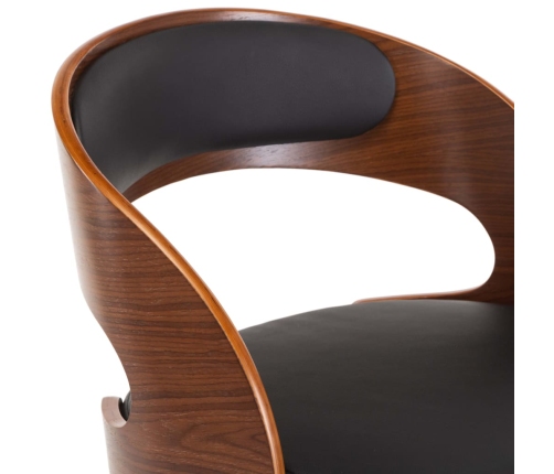 Sillas de comedor 4 uds madera curvada y cuero sintético