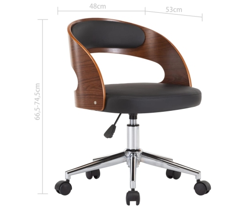 Sillas de comedor 4 uds madera curvada y cuero sintético
