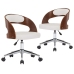 Sillas de comedor giratorias 2 uds madera curvada cuero blanco