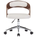 Sillas de comedor giratorias 2 uds madera curvada cuero blanco