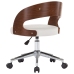 Sillas de comedor giratorias 2 uds madera curvada cuero blanco