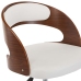 Sillas de comedor giratorias 2 uds madera curvada cuero blanco