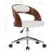 Sillas de comedor giratorias 2 uds madera curvada cuero blanco