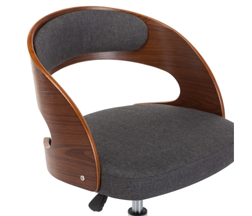 Sillas de comedor giratorias 2 uds madera curvada y tela gris