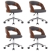 Sillas de comedor girartorias 4 uds madera curvada y tela gris