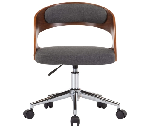 Sillas de comedor girartorias 4 uds madera curvada y tela gris