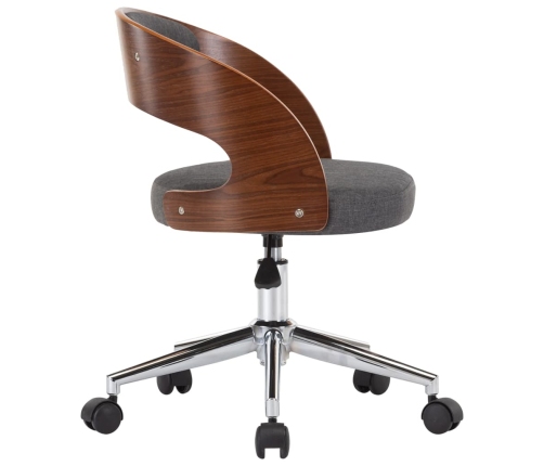 Sillas de comedor girartorias 4 uds madera curvada y tela gris
