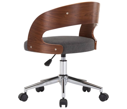 Sillas de comedor girartorias 4 uds madera curvada y tela gris