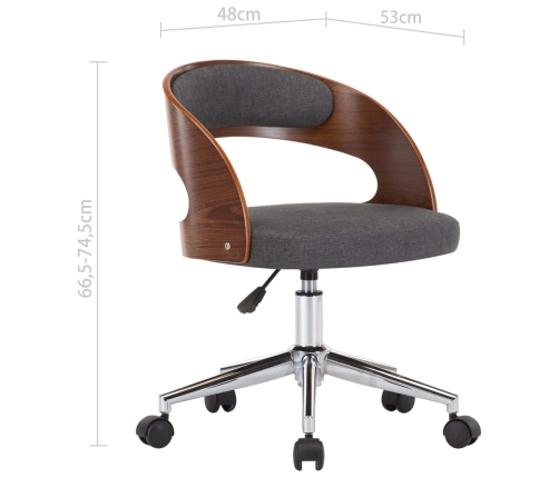 Sillas de comedor girartorias 4 uds madera curvada y tela gris