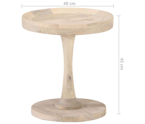 Mesa auxiliar de madera maciza de mango Ø40x45 cm