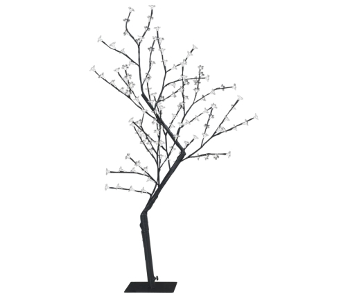 Árbol de Navidad 128 LEDs blanco cálido flores de cerezo 120 cm