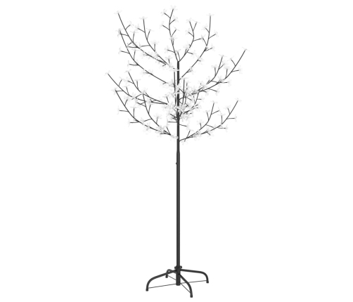 Árbol de Navidad 120 LEDs blanco cálido flores de cerezo 150 cm