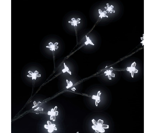 Árbol de Navidad 120 LEDs blanco frío flores de cerezo 150 cm