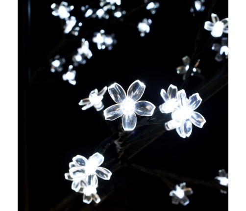 Árbol de Navidad 120 LEDs blanco frío flores de cerezo 150 cm