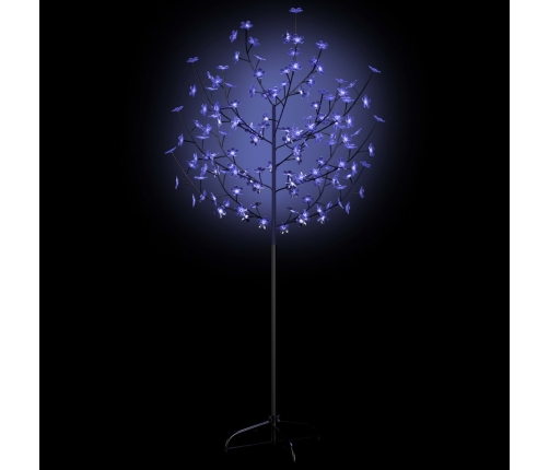 Árbol de Navidad 120 LEDs luz azul fría flores de cerezo 150 cm