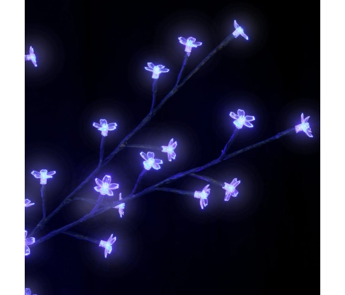 Árbol de Navidad 120 LEDs luz azul fría flores de cerezo 150 cm