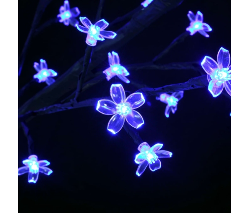 Árbol de Navidad 120 LEDs luz azul fría flores de cerezo 150 cm