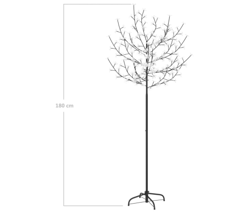 Árbol de Navidad 200 LEDs blanco frío flores de cerezo 180 cm