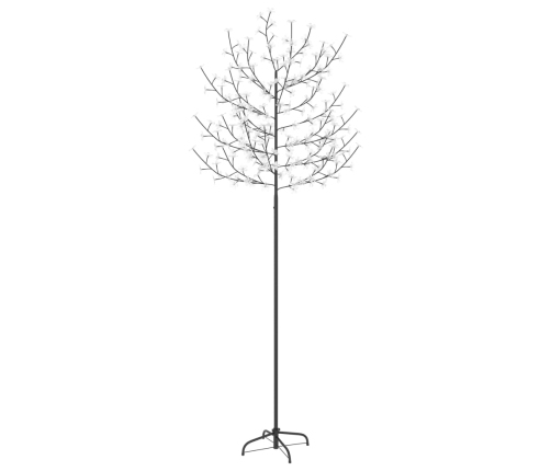 Árbol de Navidad 220 LEDs luz blanca cálida flores de cerezo 220 cm