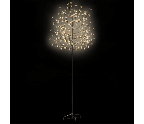 Árbol de Navidad 220 LEDs luz blanca cálida flores de cerezo 220 cm