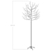 Árbol de Navidad 220 LEDs luz blanca cálida flores de cerezo 220 cm